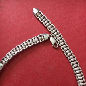 Sterling silver Italian beads statement necklace beautiful patina